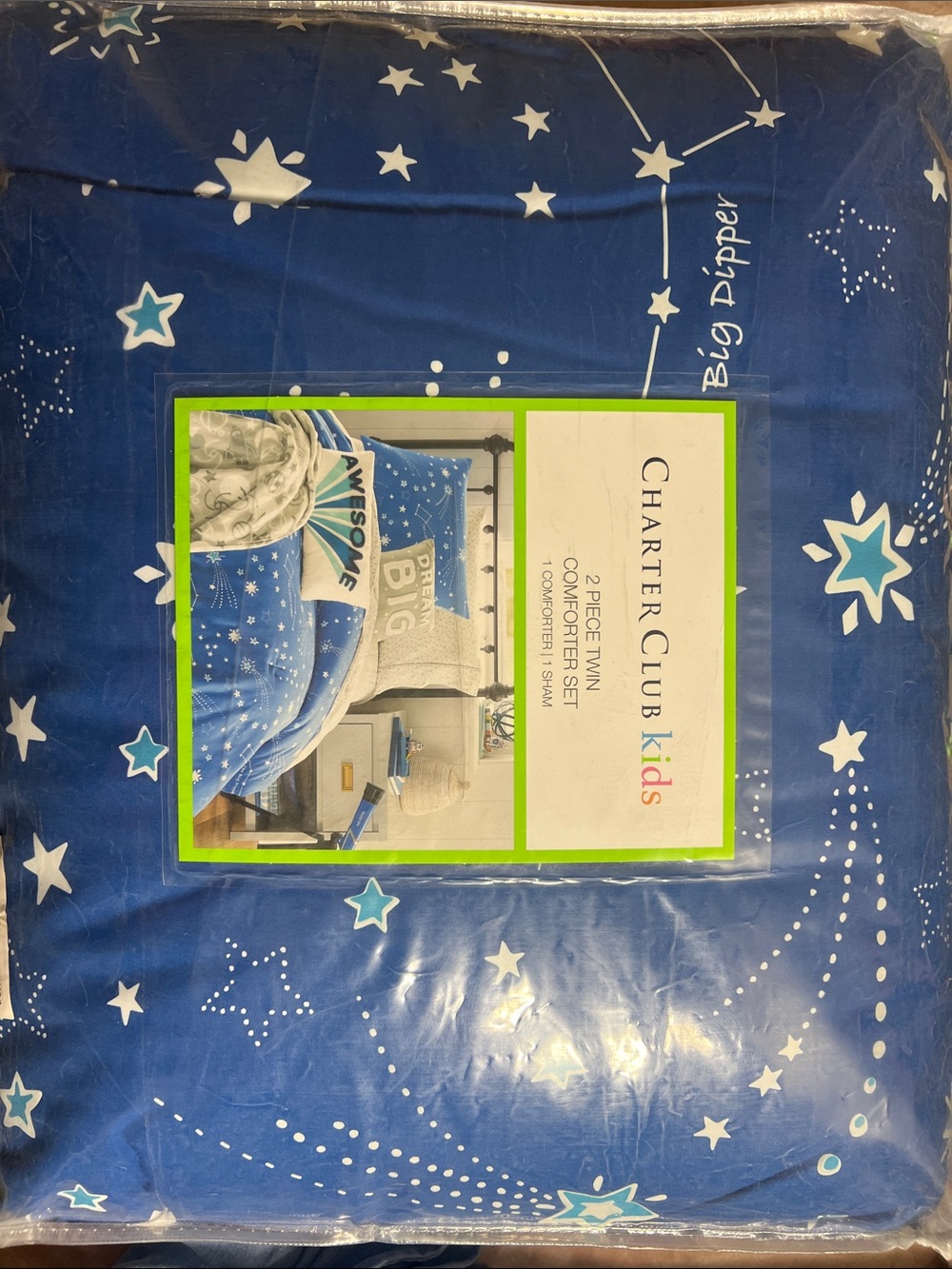 Charter Club Kids Blue Star & Constellation Comforter Set